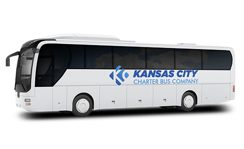 a plain white charter bus with the 