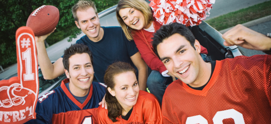 football fans tailgating